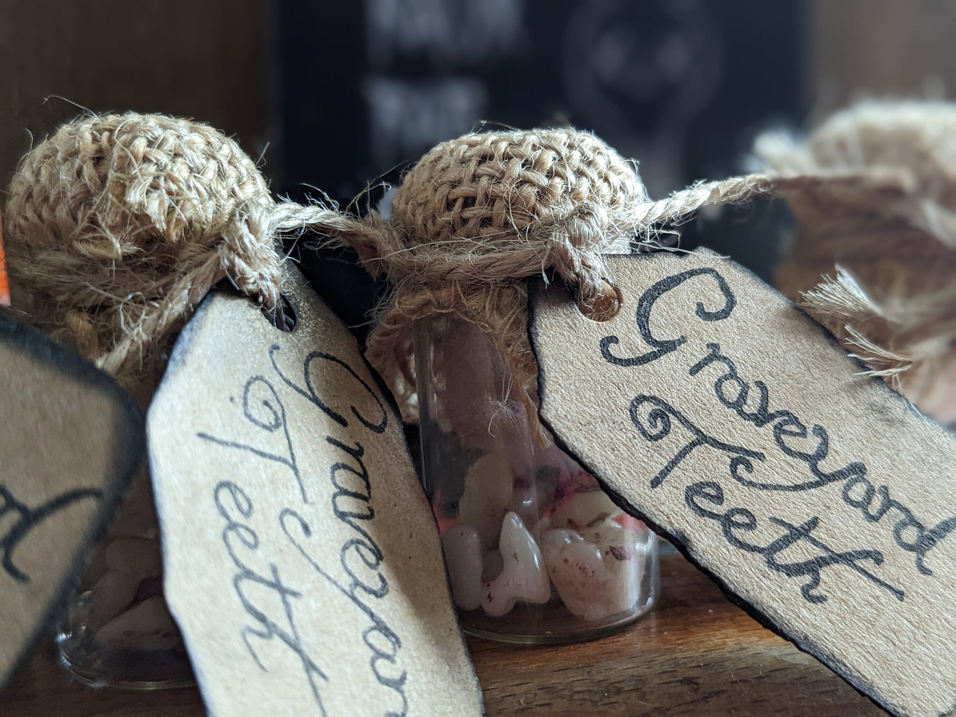 Graveyard Teeth, potion ingredient faux taxidermy