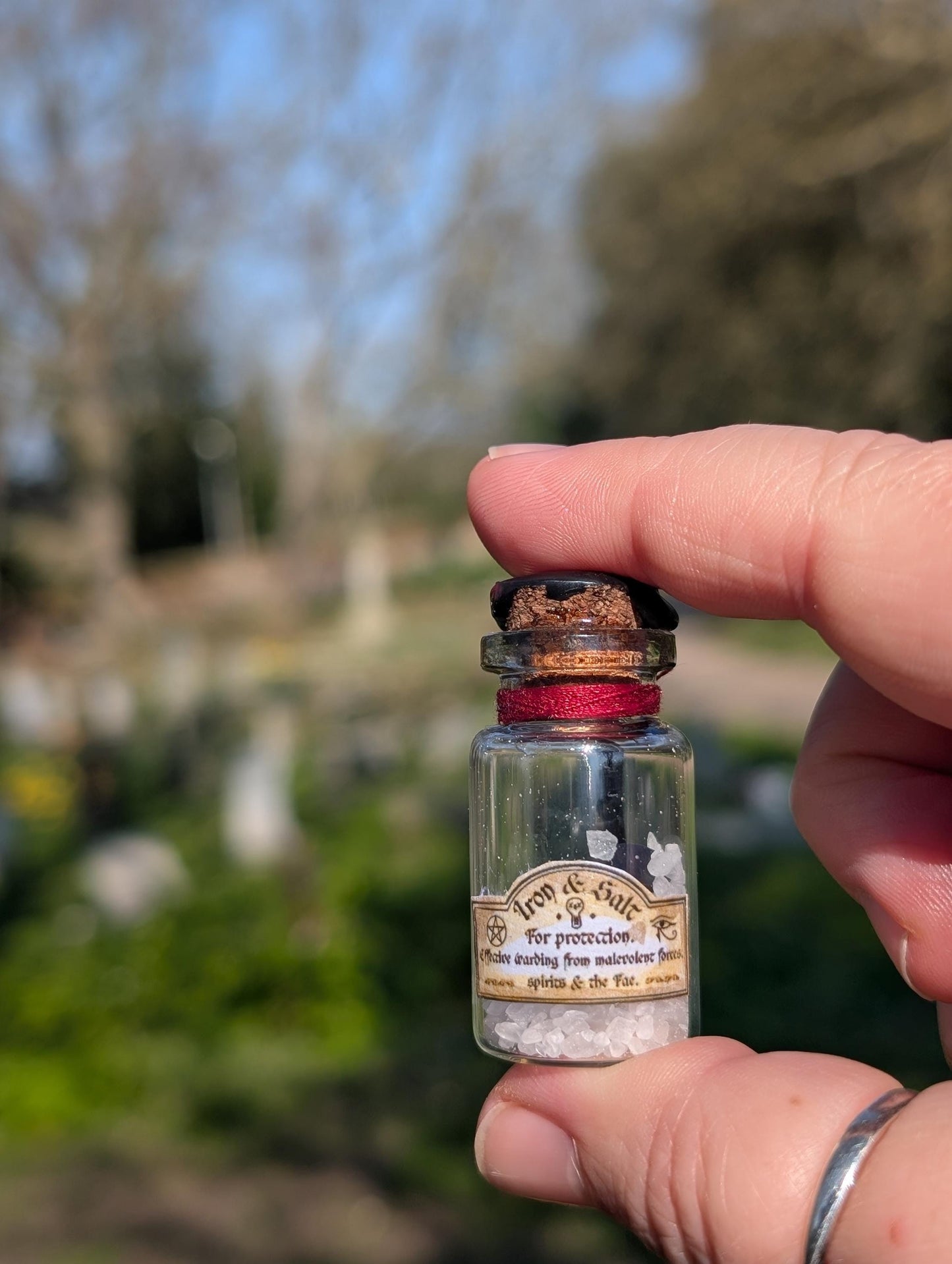 Iron and Salt protection spell bottle