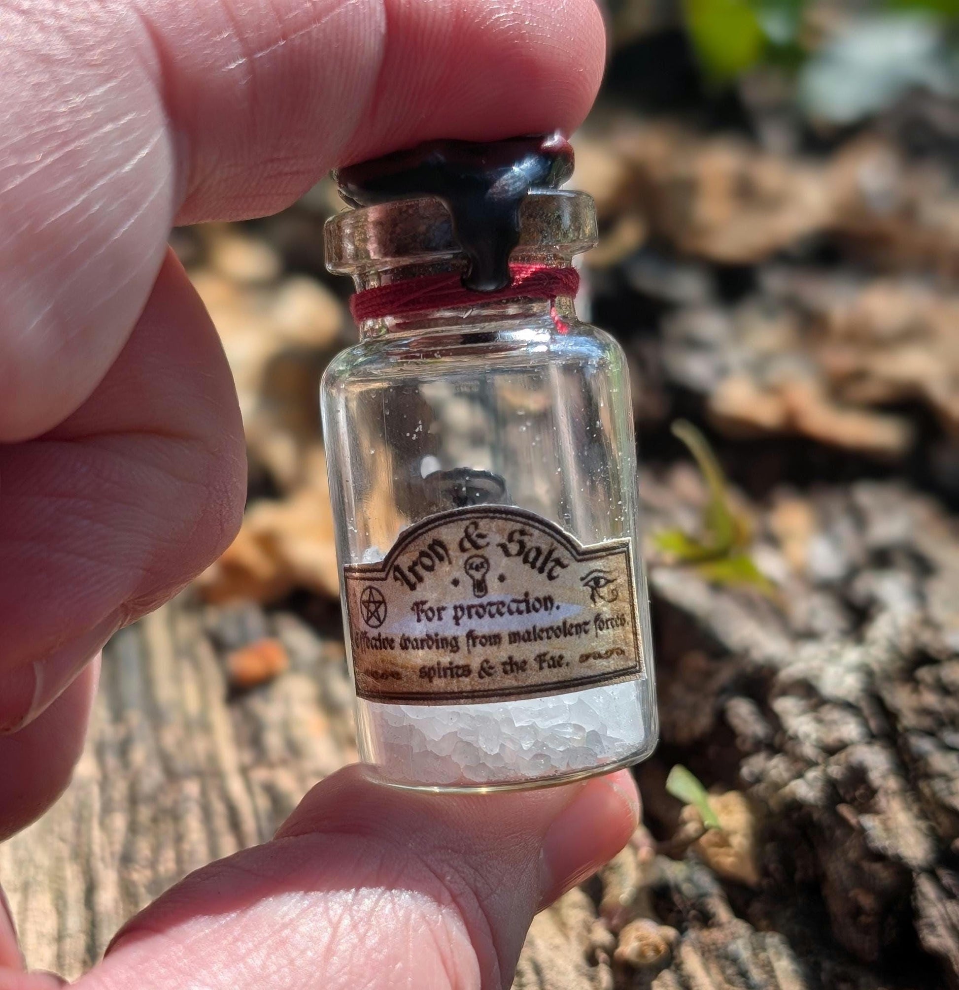 Iron and Salt protection spell bottle